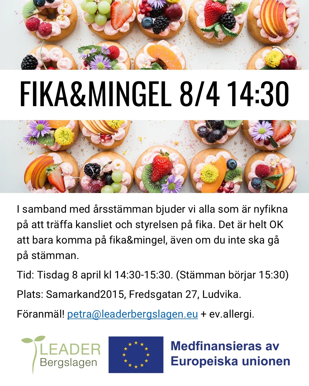 fika och mingel leader bergslagen årsstämma bild på fika